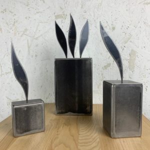 Boîte métal LMF sculpture flamme molotov