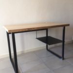 Bureau imprimante metal bois frêne 1100x700x750