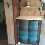 buffet étagère combiné western LMF fût tonneau metal bois chêne