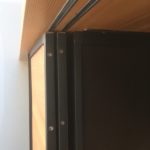placard extérieur cuisine d été metal bois porte suspendue rails