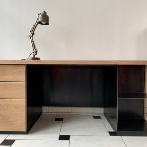 Bureau design LMF 2020 acier patiné et chêne massif