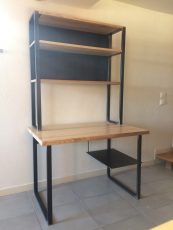 bureau metal bois modulable étagère